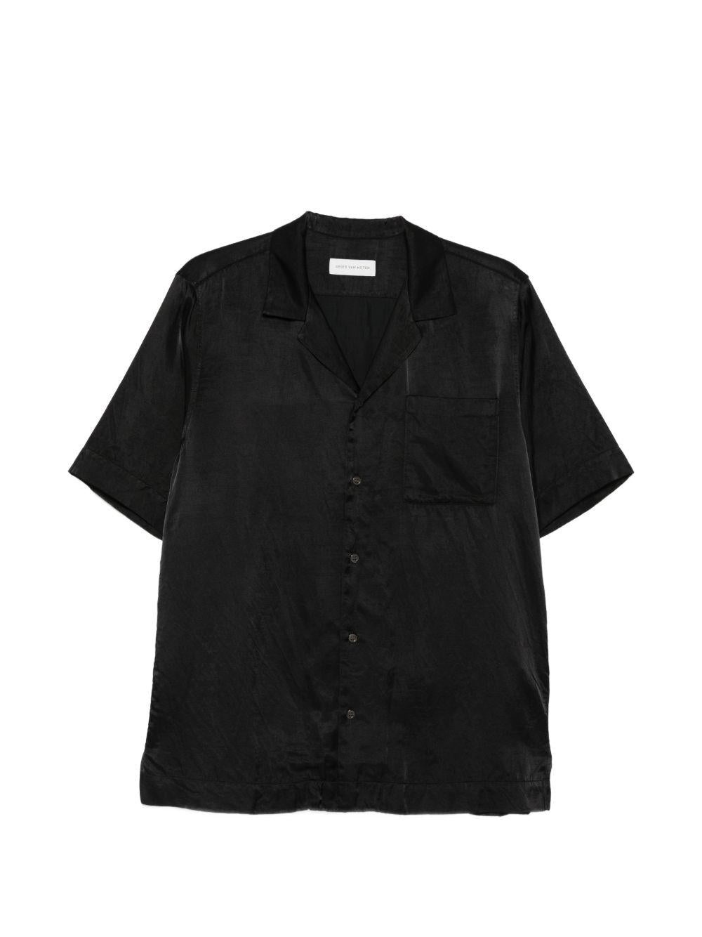 Boxy Viscose Shirt CARLTONE3277 900 BLACK DRIES VAN NOTEN