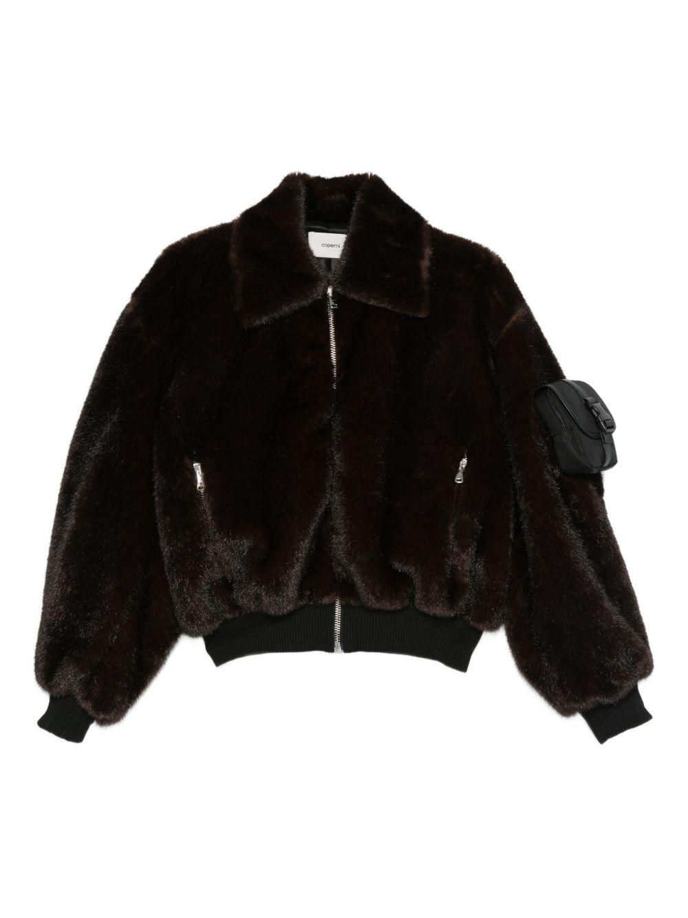 Faux Fur Bomber Jacket COPBL33F9015 BROWN COPERNI