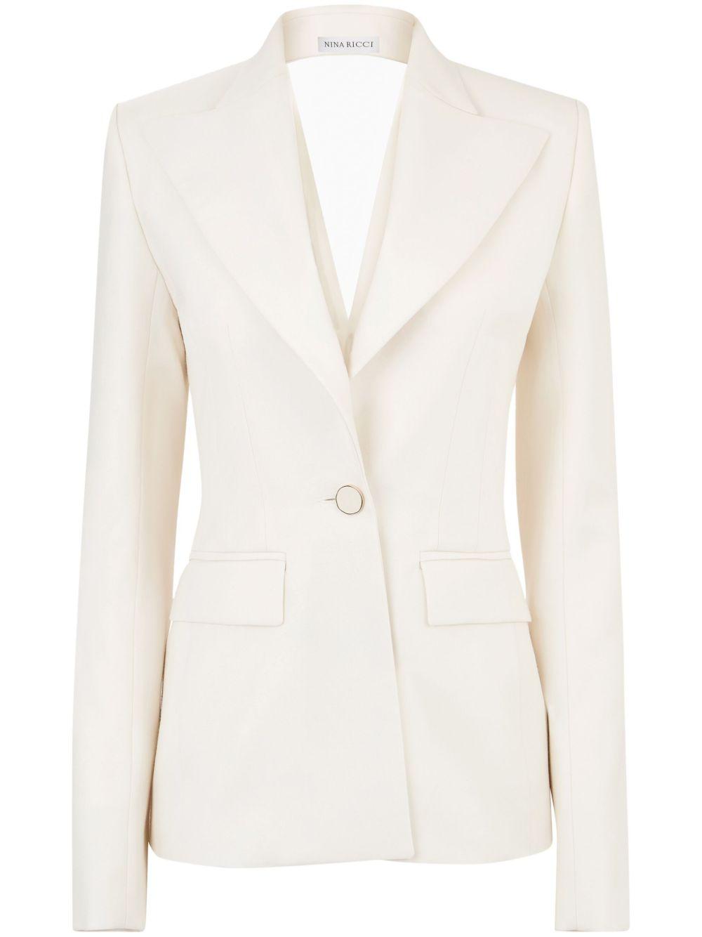Blazer con drappeggio posteriore 25PCVE005WV0322 U1230 CREAM NINA RICCI