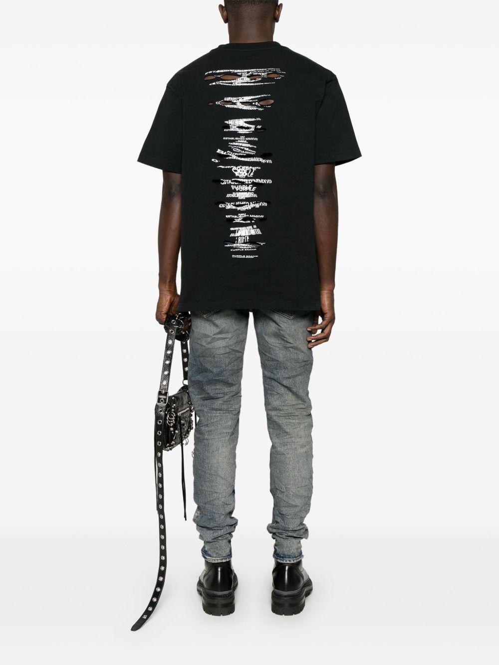 T-shirt con logo P117HBBW225 BLACK PURPLE BRAND