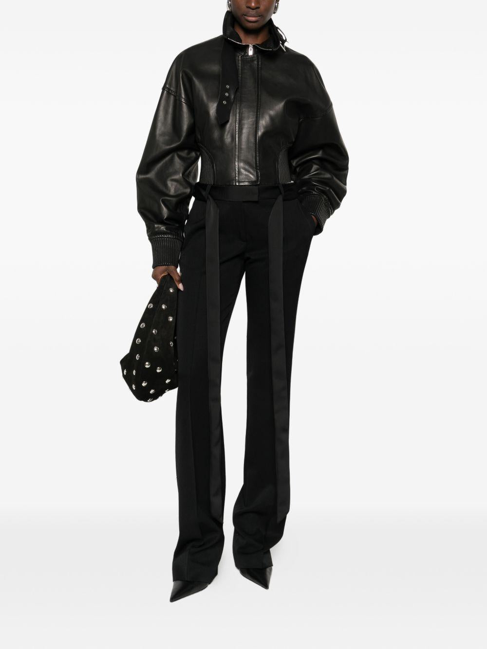 Giacca In Pelle Di Agnello SPXOSSIDO 002 NERO SPORTMAX