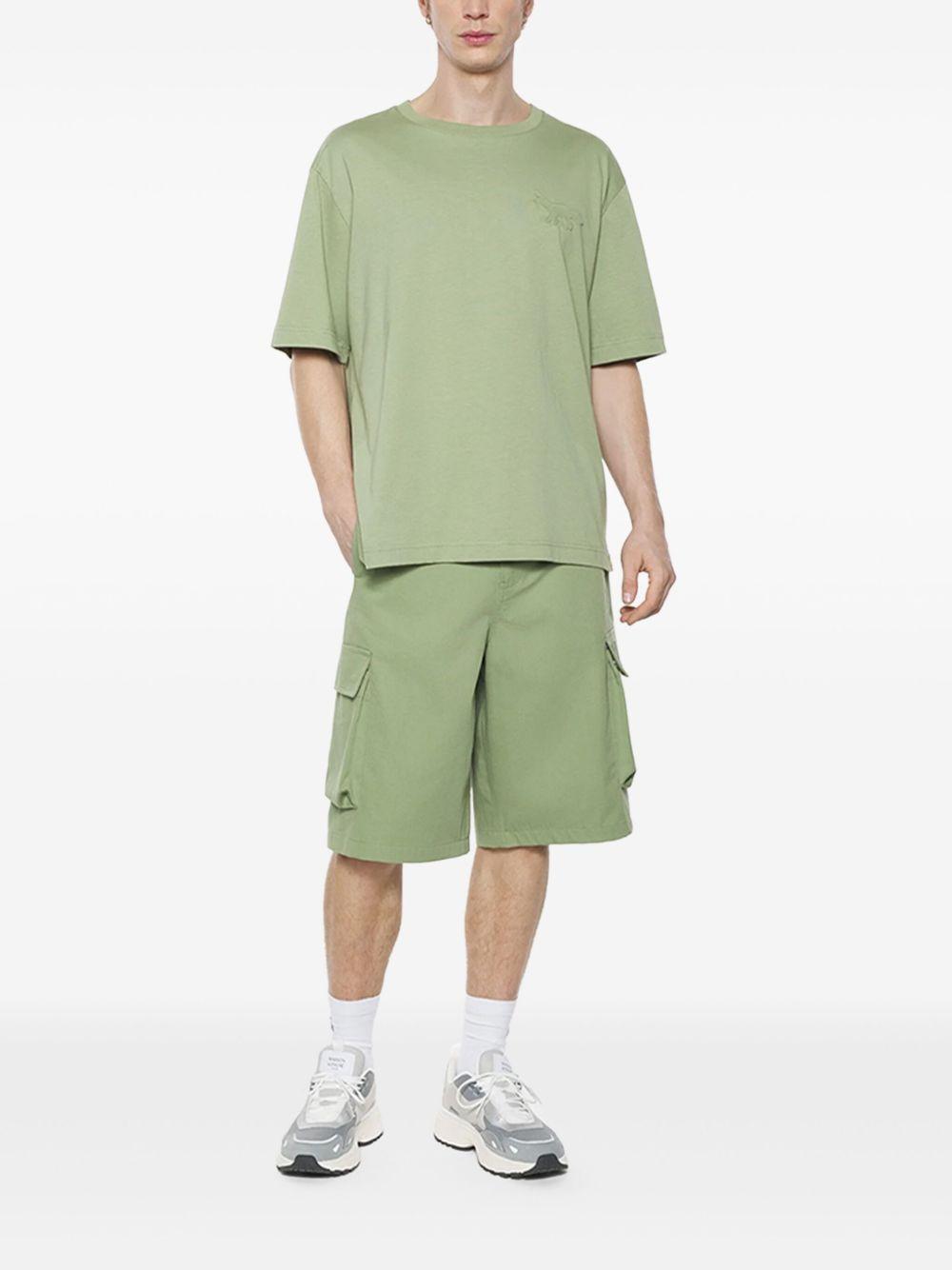 Profile Fox-Embossed T-Shirt<BR/> OM00116KJ7016 0077 TURF GREEN MAISON KITSUNE