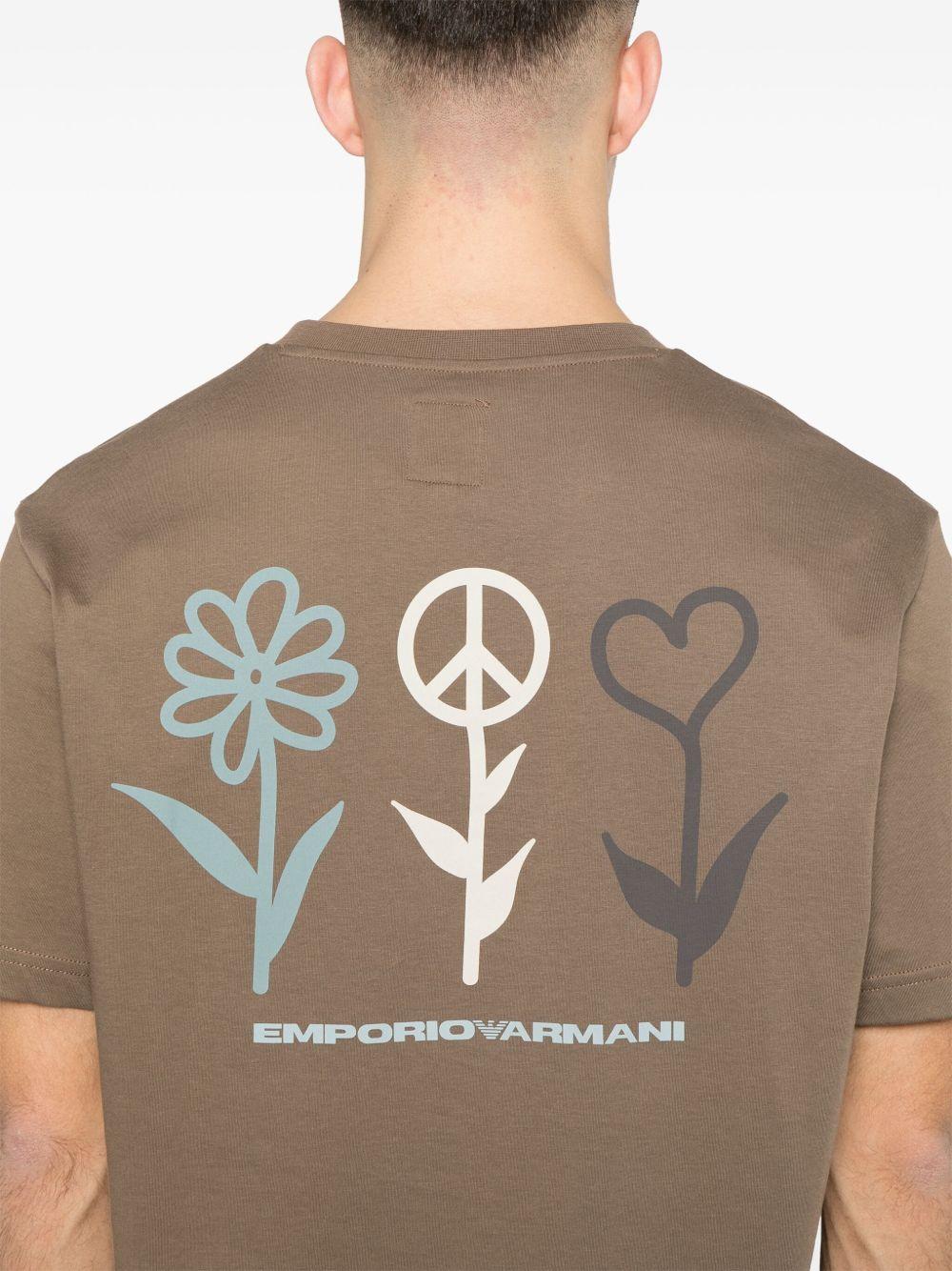 T-shirt Shitake Flower Peace EM001717AF14836 F6061 EMPORIO ARMANI SUSTAINABLE