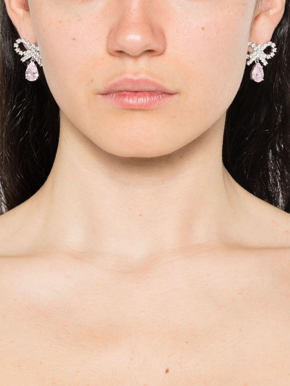 Orecchini a goccia rosa con micro fiocco<BR/> PF25618EP PINK SELF-PORTRAIT