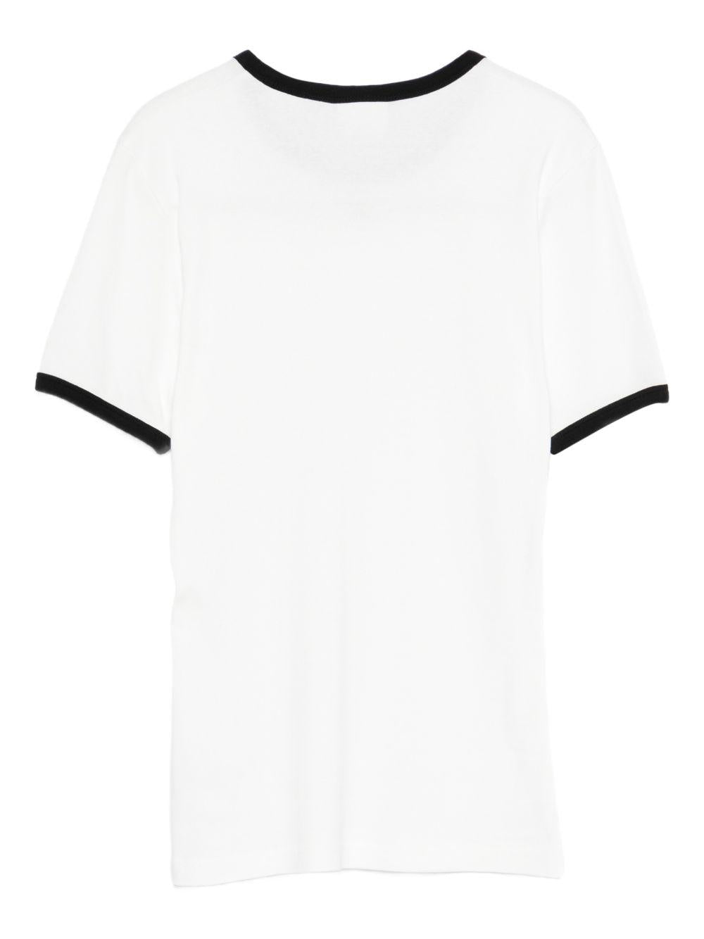 Signature Contrast T-shirt VESJTS020JS0070 0098 WHITE BLACK COURREGES