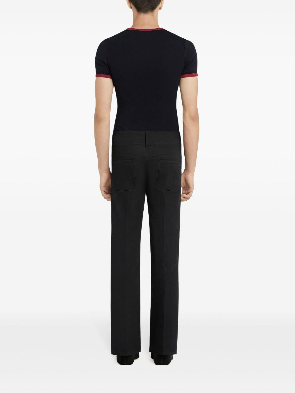 Signatutre Contrast T-Shirt 125JTS020JS0203 B087 BLACK RUBY COURREGES