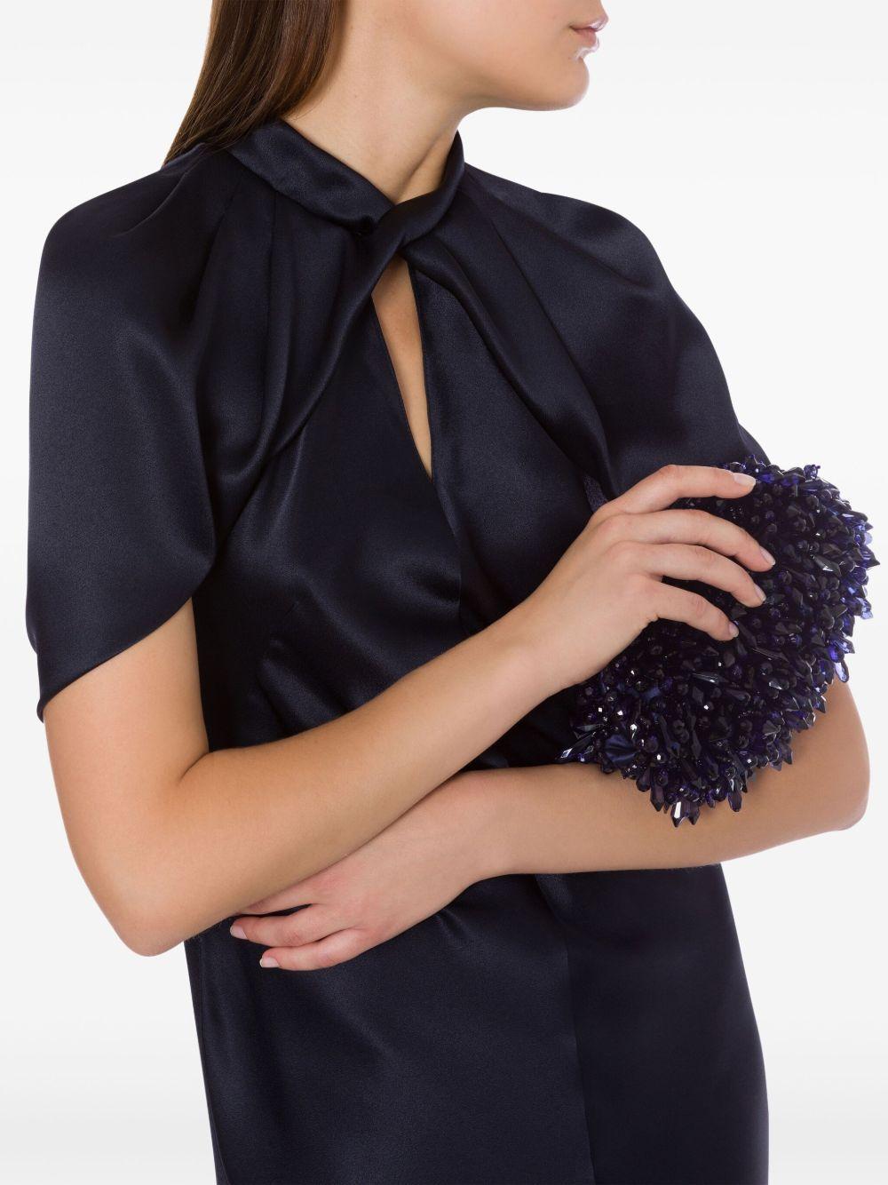 Abito in raso con maniche a mantella<BR/><BR/> J04031619 0510 BLUE ALBERTA FERRETTI