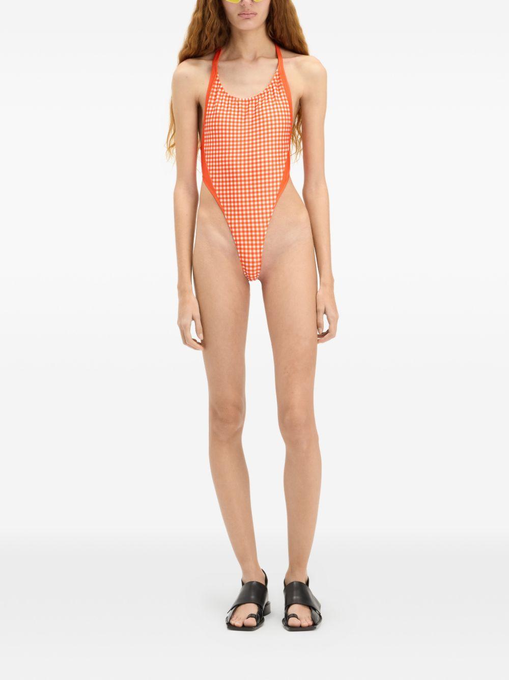 Costume Stampato Gingham 2602WSW111J048P 1501 ORANGE WHITE JEAN PAUL GAULTIER