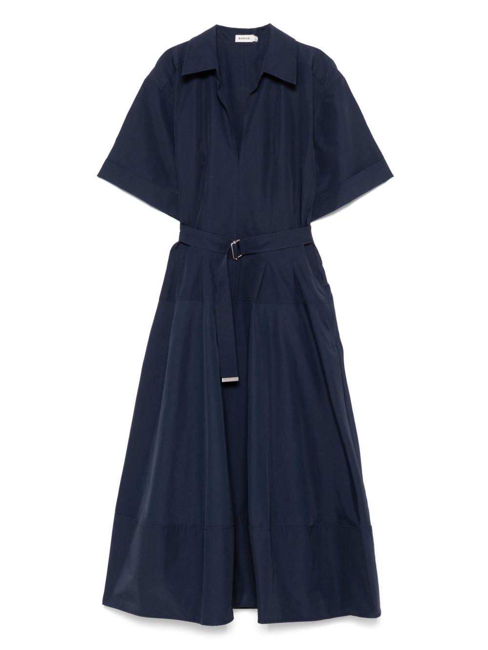 Deanna Cotton Midi Dress 2251184C MIDNIGHT SIMKHAI