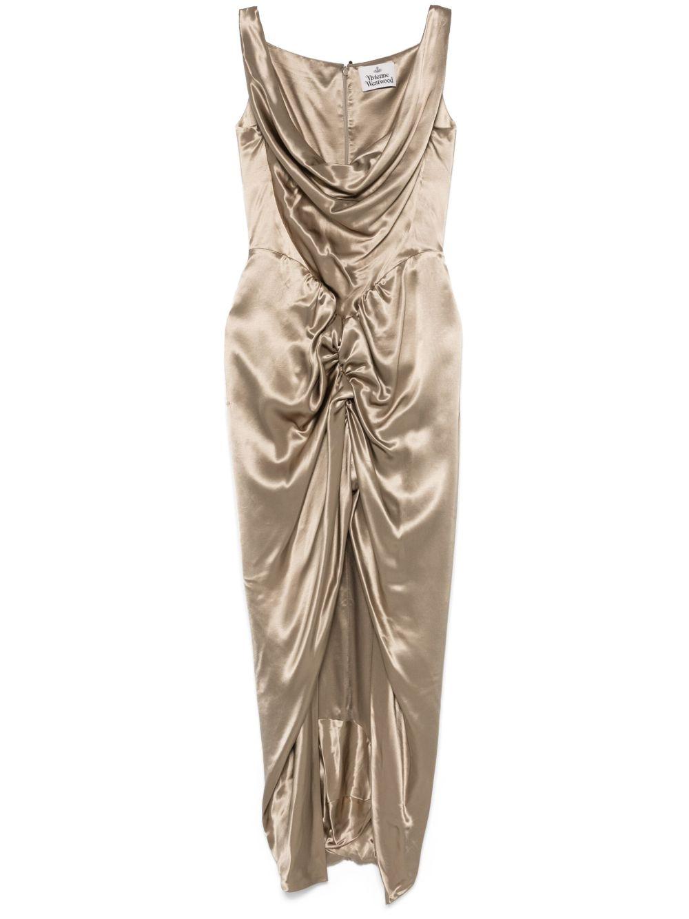 Panther maxi dress 1101035BW0128 R401 GOLD VIVIENNE WESTWOOD