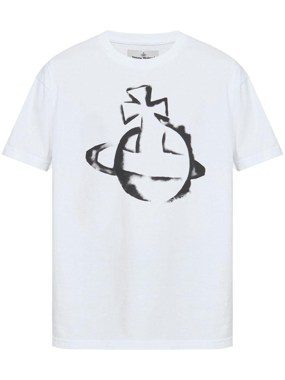 Orb-print T-shirt 3G010033J001M A401 WHITE VIVIENNE WESTWOOD
