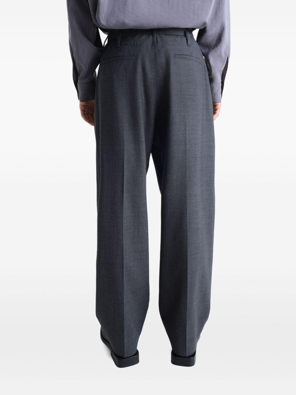 Belted Pleated Pants in Light Tropical Wool PA1173LF1386 MU099 GREY MELANGE LEMAIRE