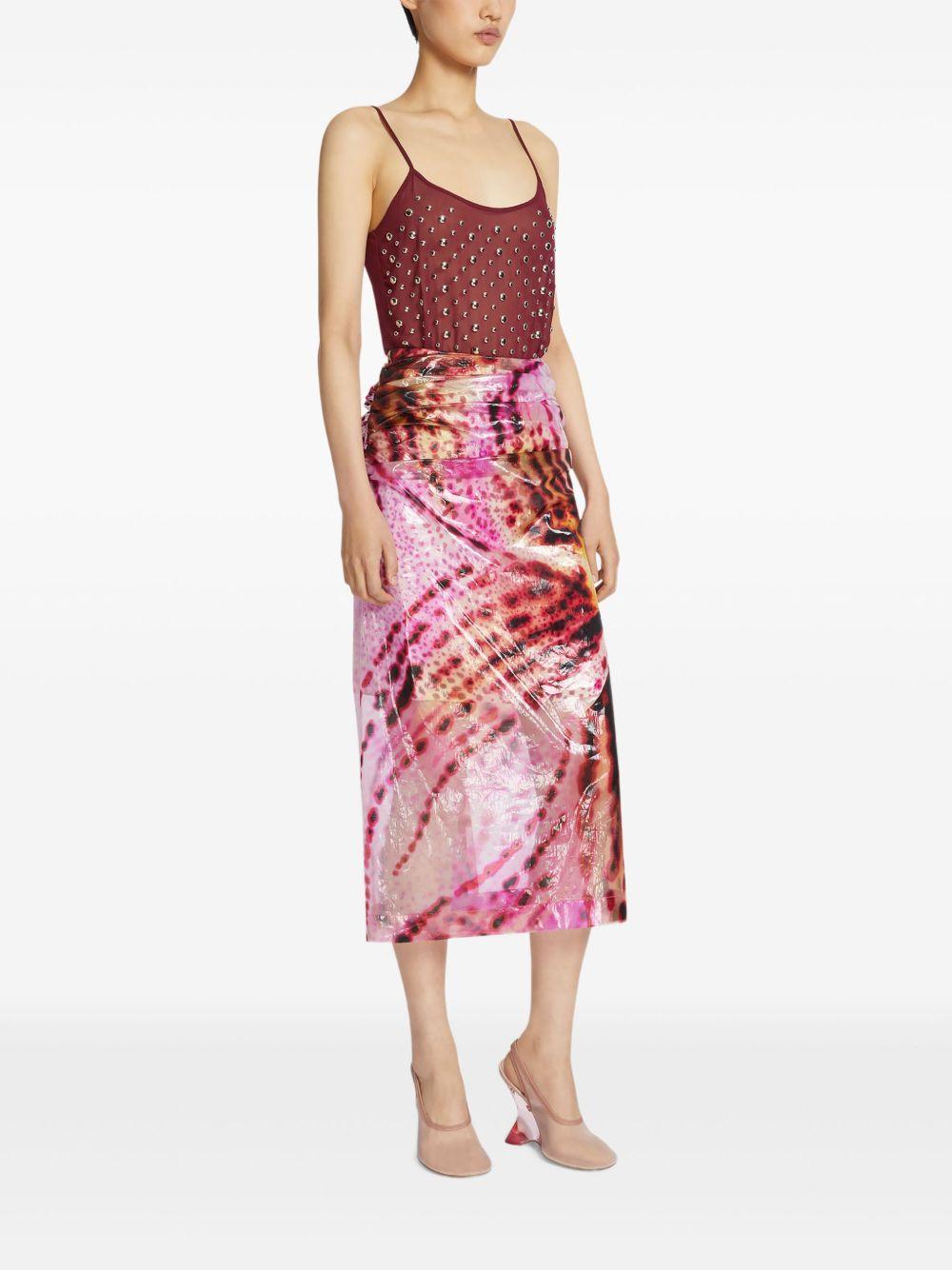 Gonna stampata Giant Orchid 2510108331109 304 FUCHSIA DRIES VAN NOTEN