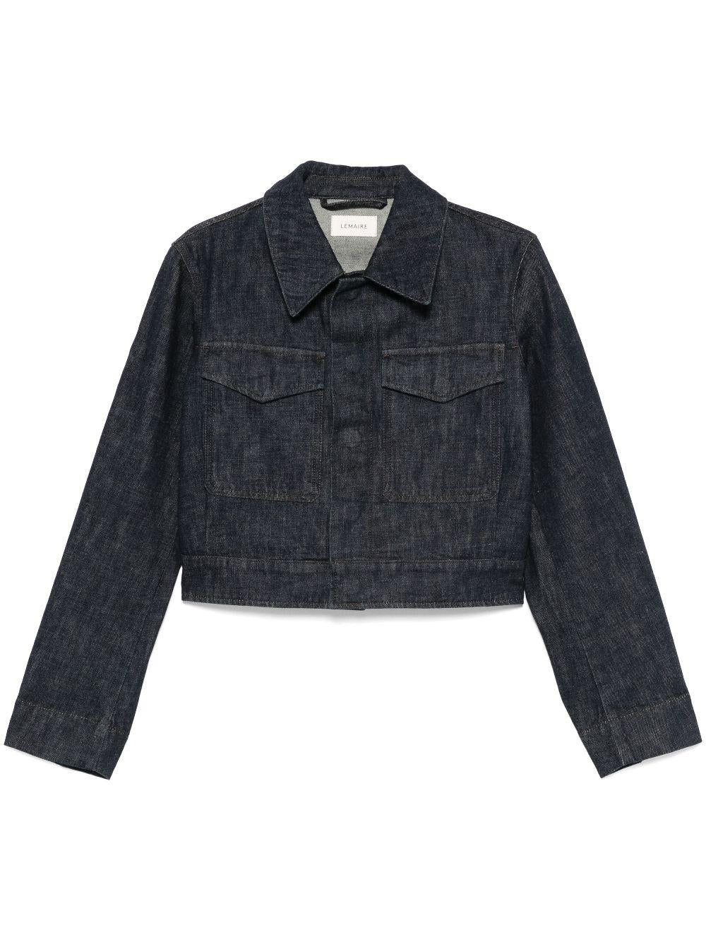 Two Pocket Cropped Jacket in Heavy Indigo Denim OW1139LD068 BL760 DENIM INDIGO LEMAIRE
