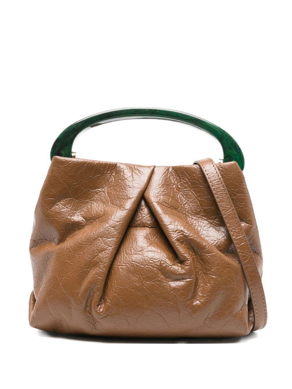 Small Pleated Leather Bag BW252CRISP709150 712 TAN DRIES VAN NOTEN