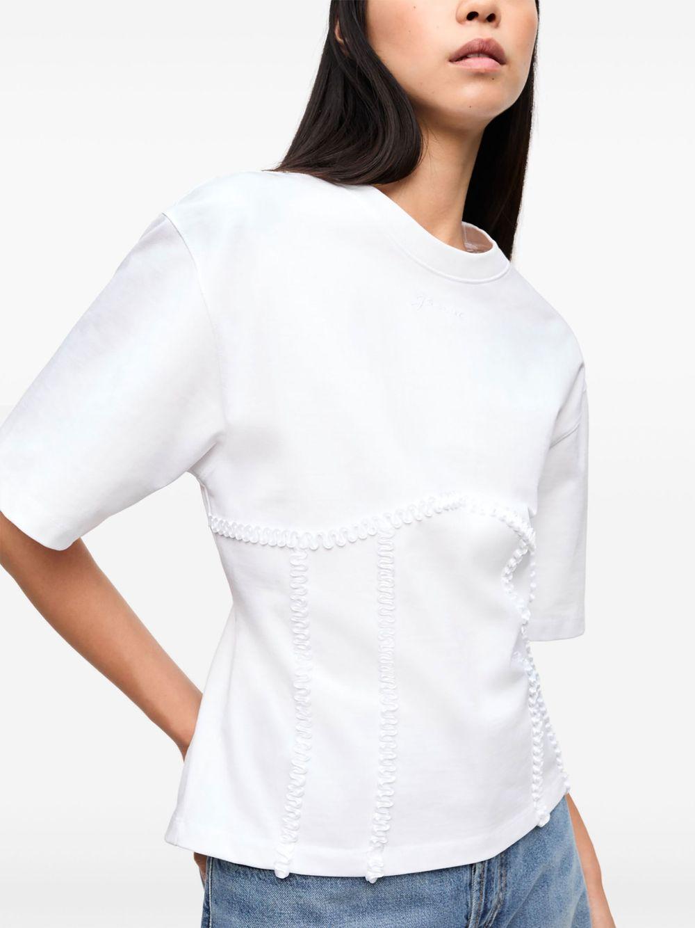 White Cotton Tie Back T-shirt T4149 151 BRIGHT WHITE GANNI