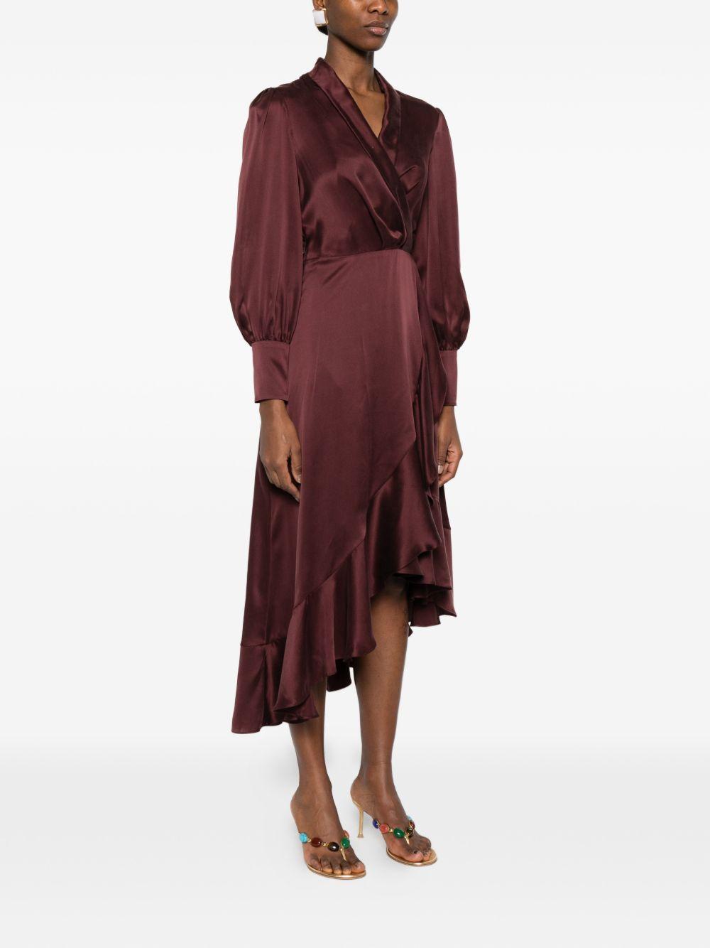 Midi Wrap Dress 8066DS26R MAHOGANY ZIMMERMANN