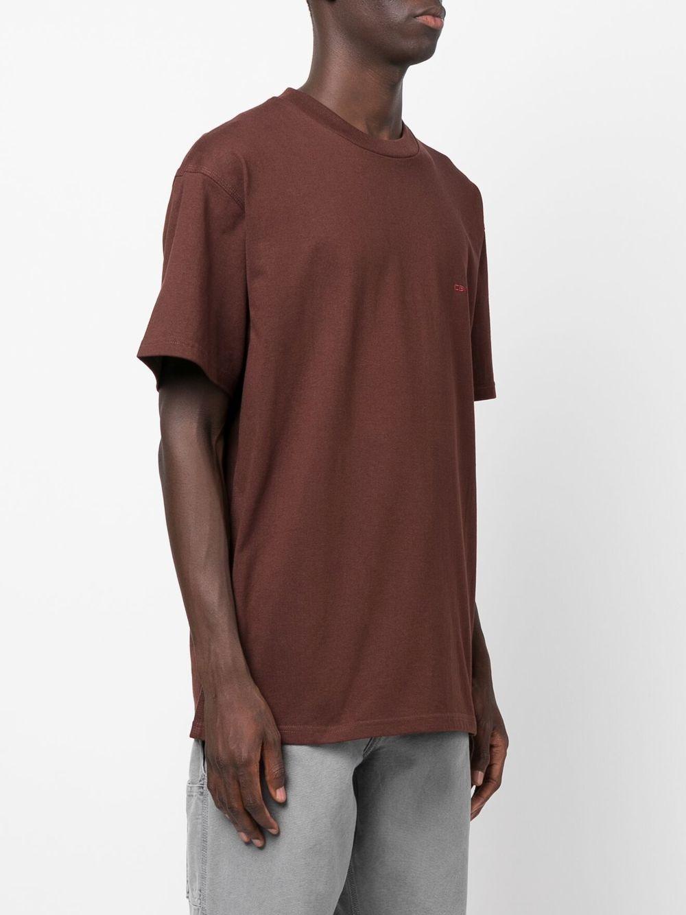 T-Shirt American Script In Cotone I029956 2LWXX SIENNA CARHARTT WIP