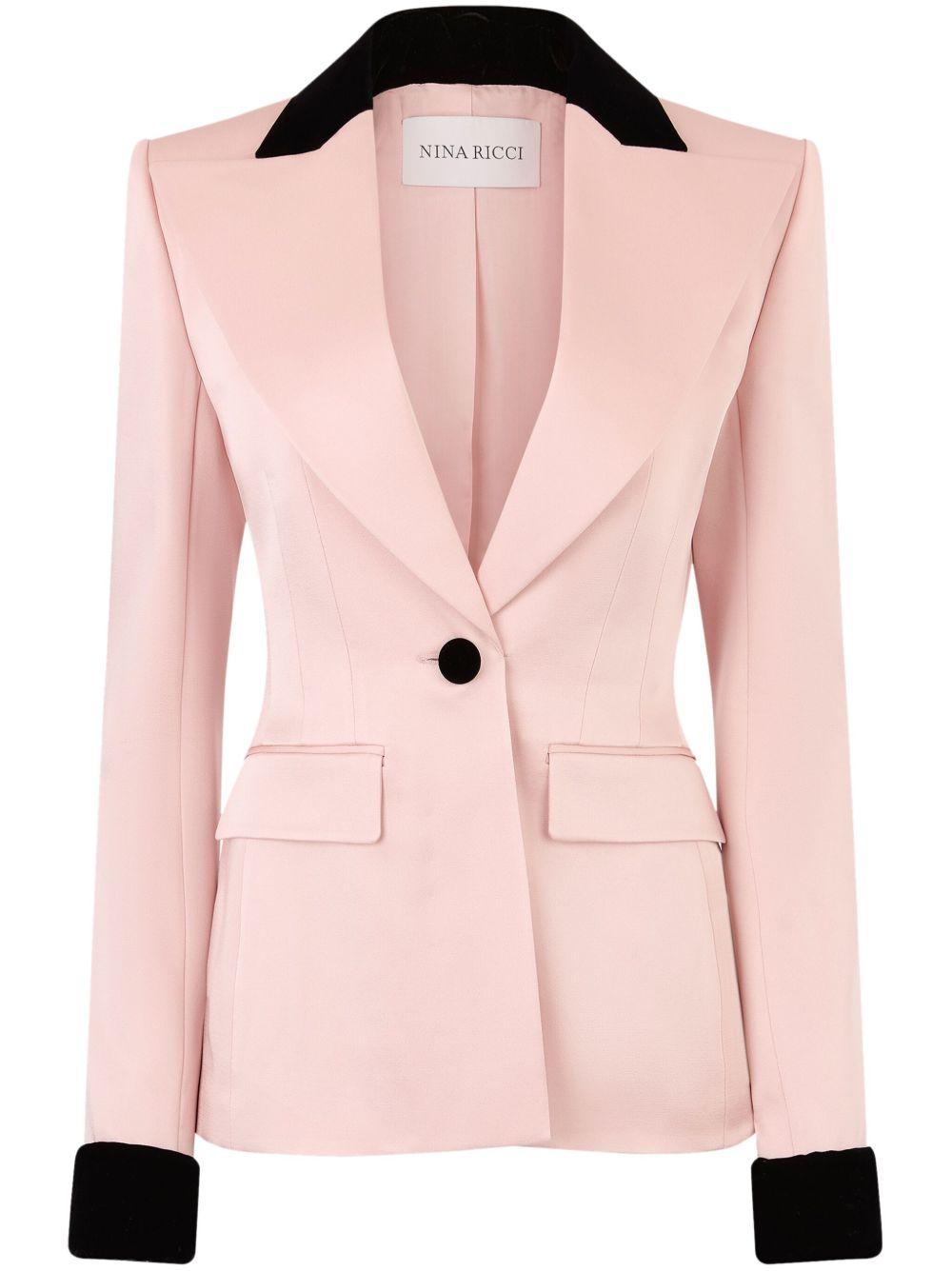 Blazer con dettagli a contrasto 25PCVE004AC0123 U2785 BLUSH NINA RICCI