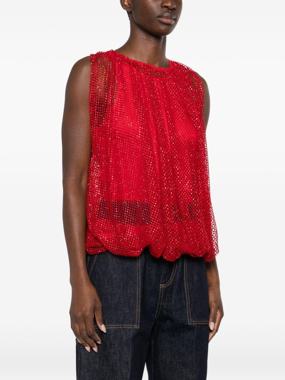 Top in Rete Con cristalli SPXNODO 001 ROSSO SPORTMAX