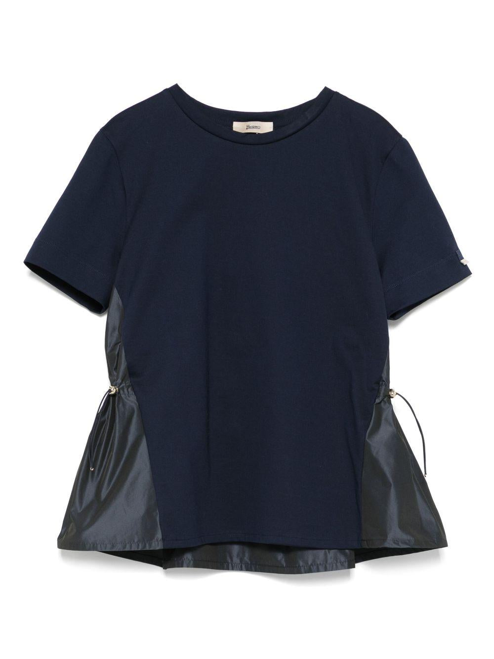T-shirt in chic cotton jersey in new techno taffetà JG000224D52006 9200 BLUE HERNO