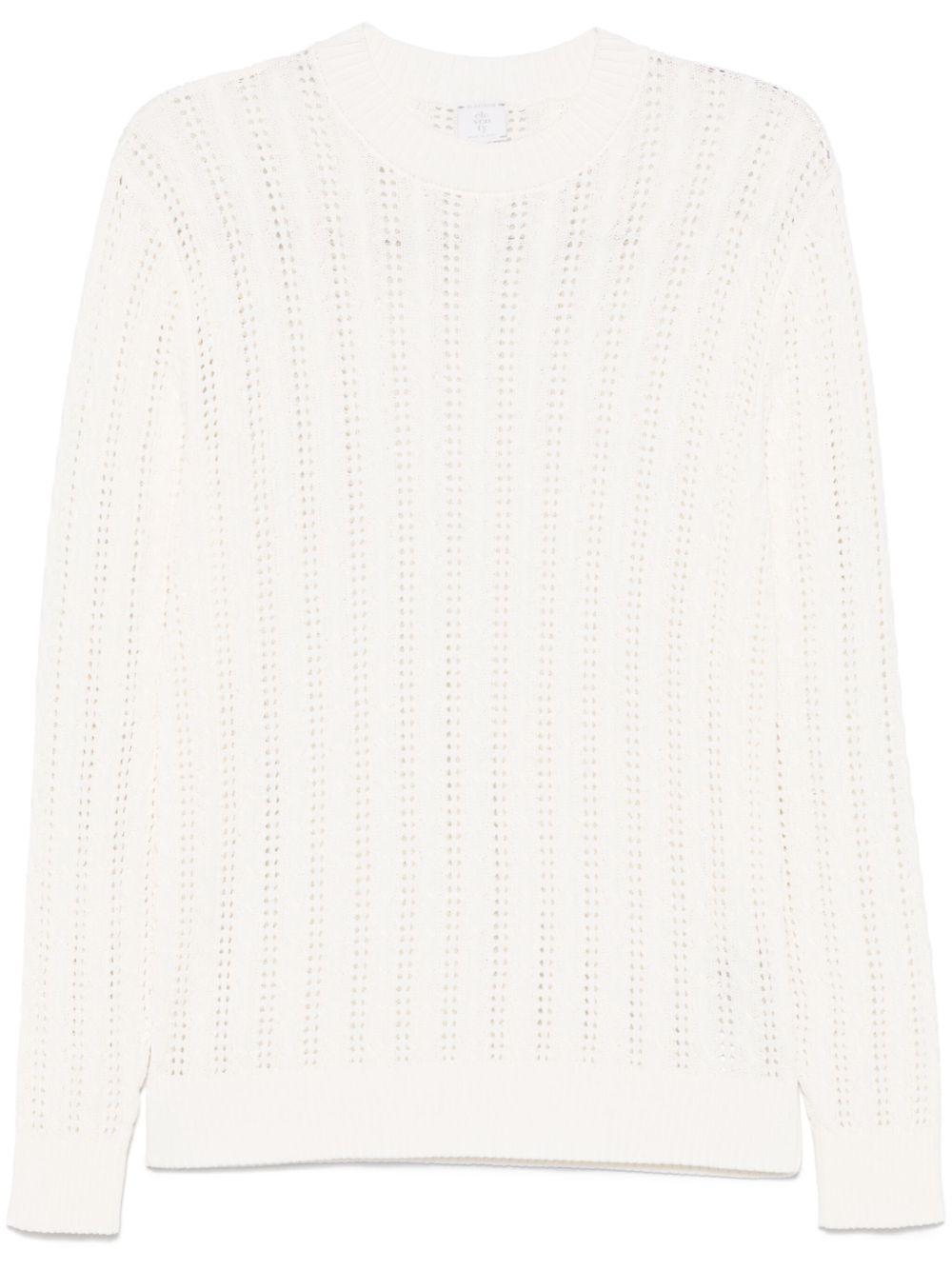 Maglione traforato K76MAGK58MAG0A001 01 BIANCO ELEVENTY