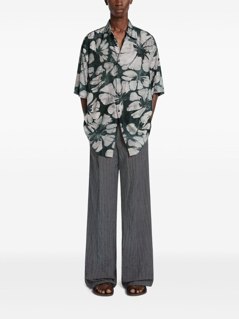 Camicia a mezze maniche in seta 2510207001202 604 GREEN DRIES VAN NOTEN