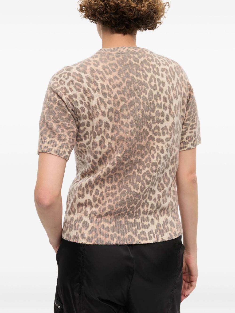 Leopard Wool Mix T-shirt K2500 943 LEOPARD GANNI