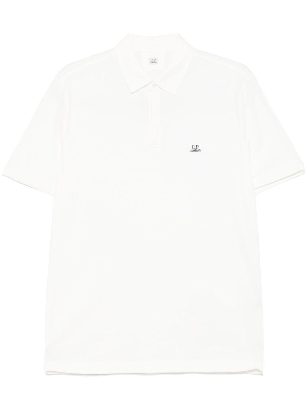 Strech Piquet Three-button Logo Polo 18CMPL165A005263W 103 GAUZE WHITE CP COMPANY