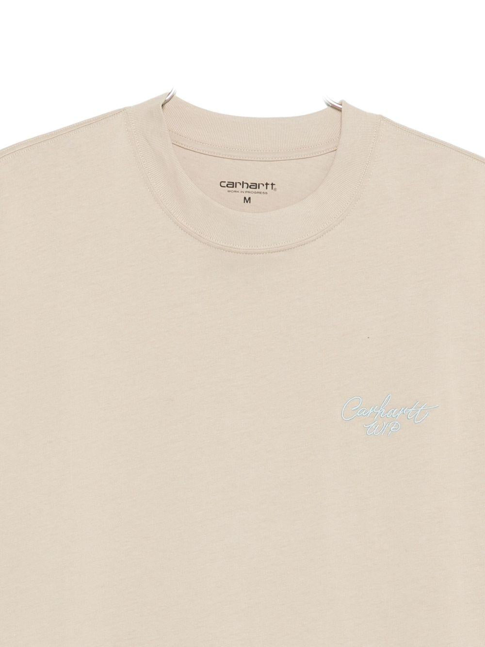 T-shirt S/S Signature Script I033828 38QXX FLEUR DE SEL CARHARTT WIP