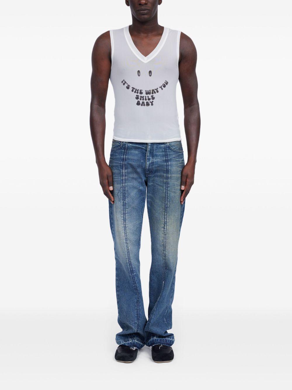 Top in tinta unita con stampa<BR/> SH2NL0014S24423 102 MM6 MAISON MARGIELA