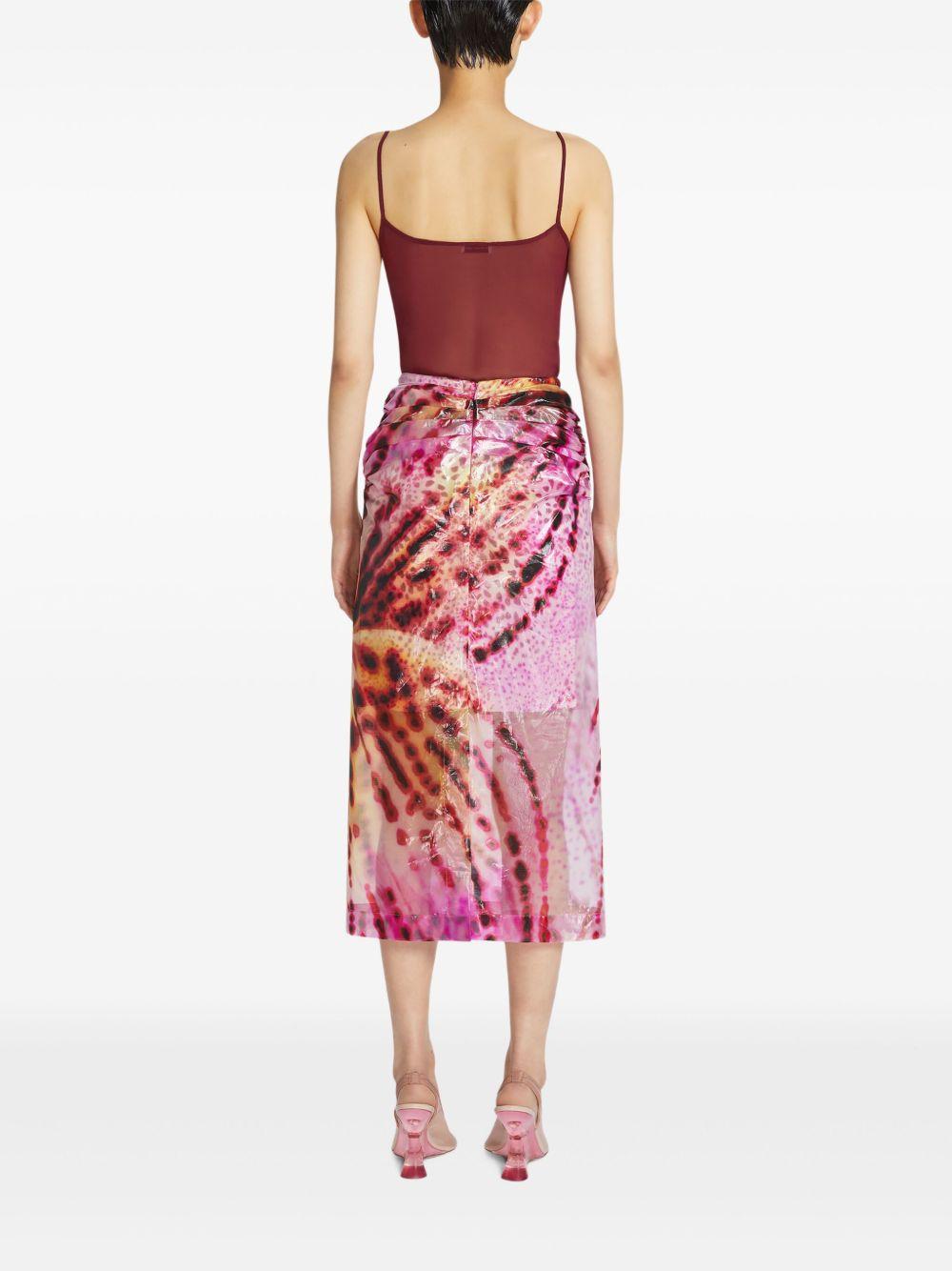 Gonna stampata Giant Orchid 2510108331109 304 FUCHSIA DRIES VAN NOTEN