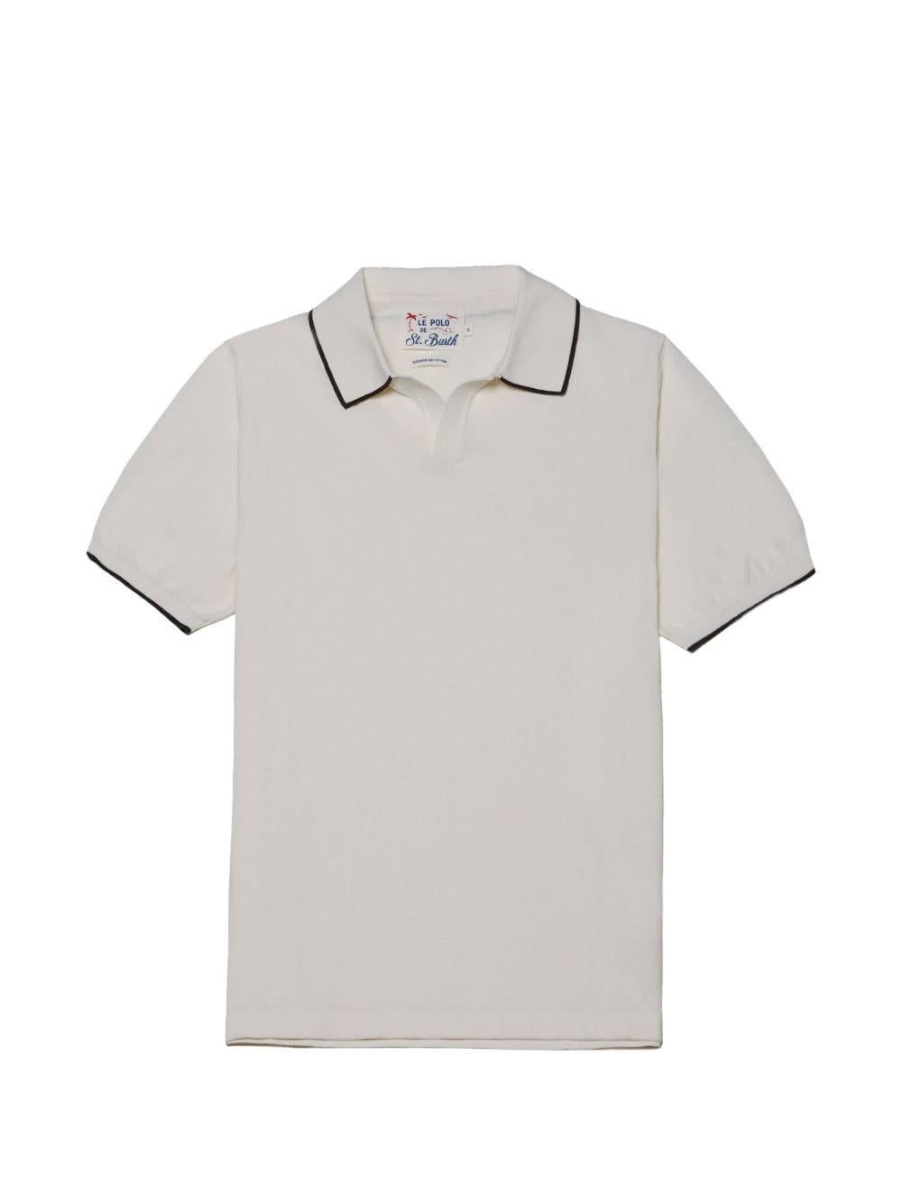 Polo Sloan in maglia di cotone SLO001400095L 10L CREAM MC2 SAINT BARTH