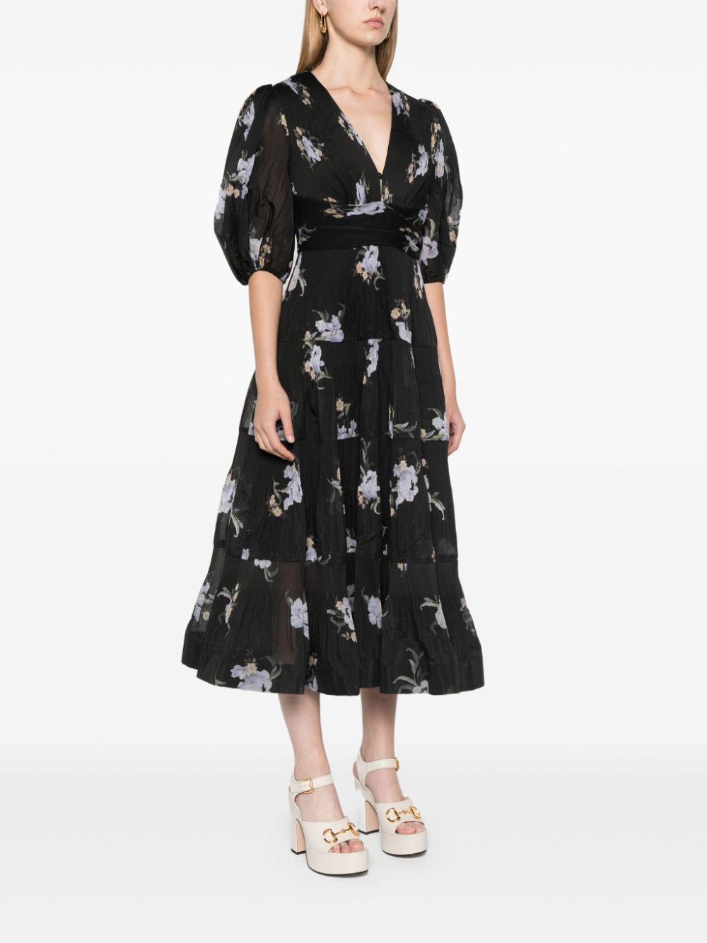 4889DF24R BLACK IRIS FLORAL ZIMMERMANN