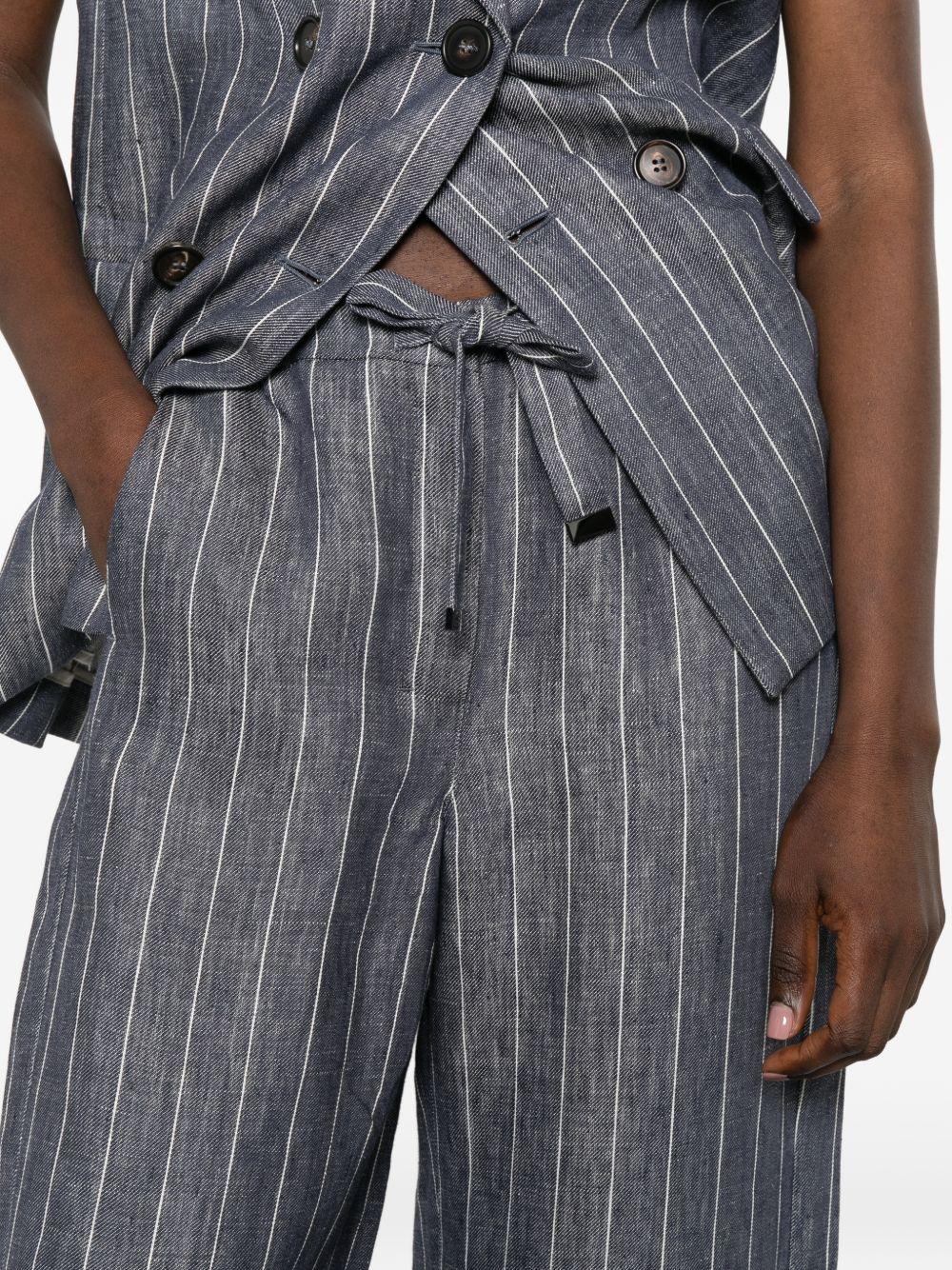 Completo In Puro Lino Gessato SMMBALLO 001 DARK BLUE S MAX MARA