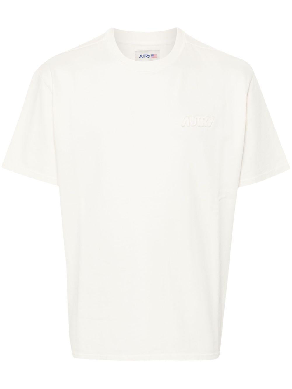 Tone-on-tone logo T-shirt<BR/><BR/> TSPX12OS CREAM AUTRY