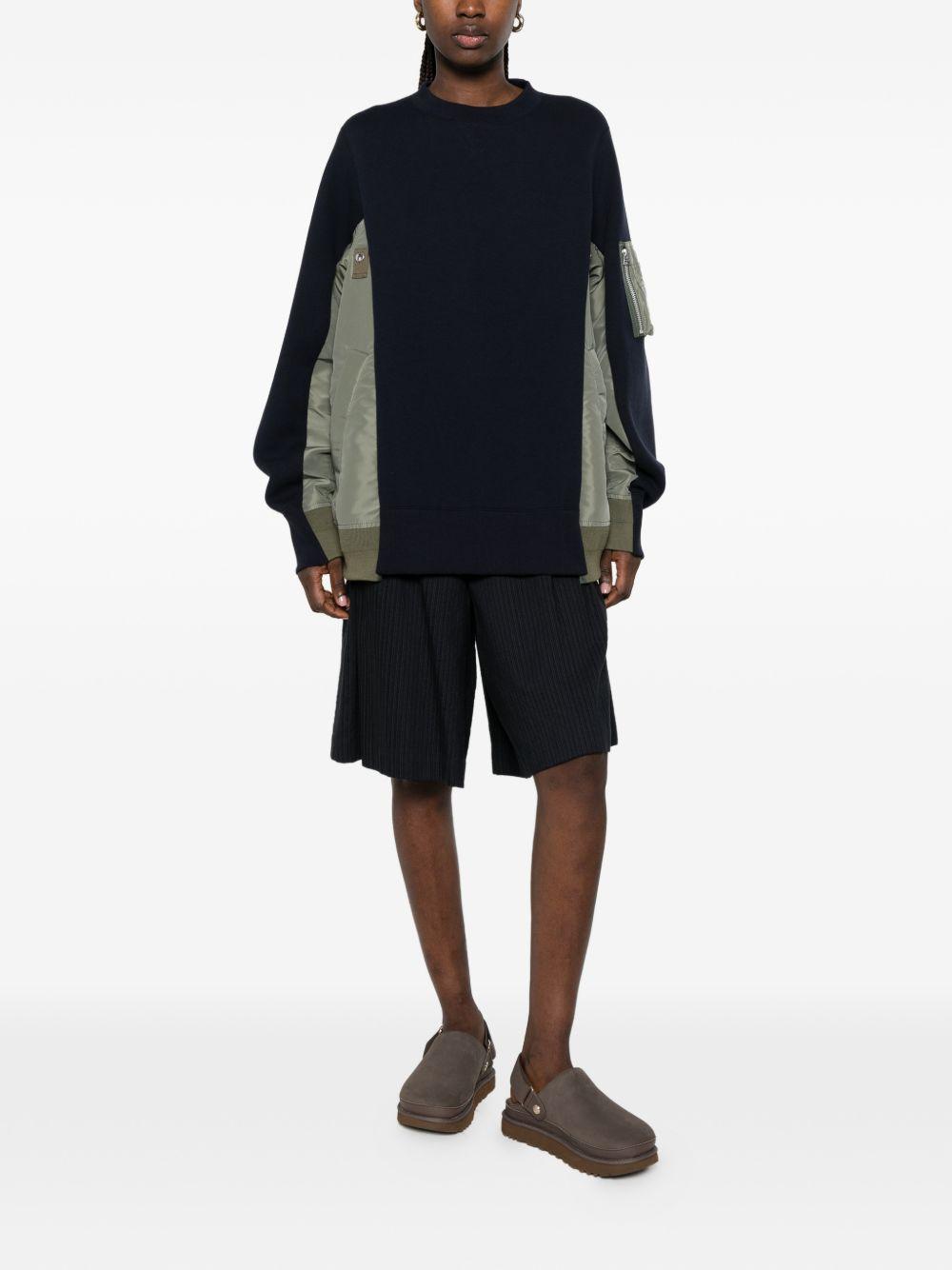Felpa girocollo SCM326 212 NAVY KHAKI SACAI