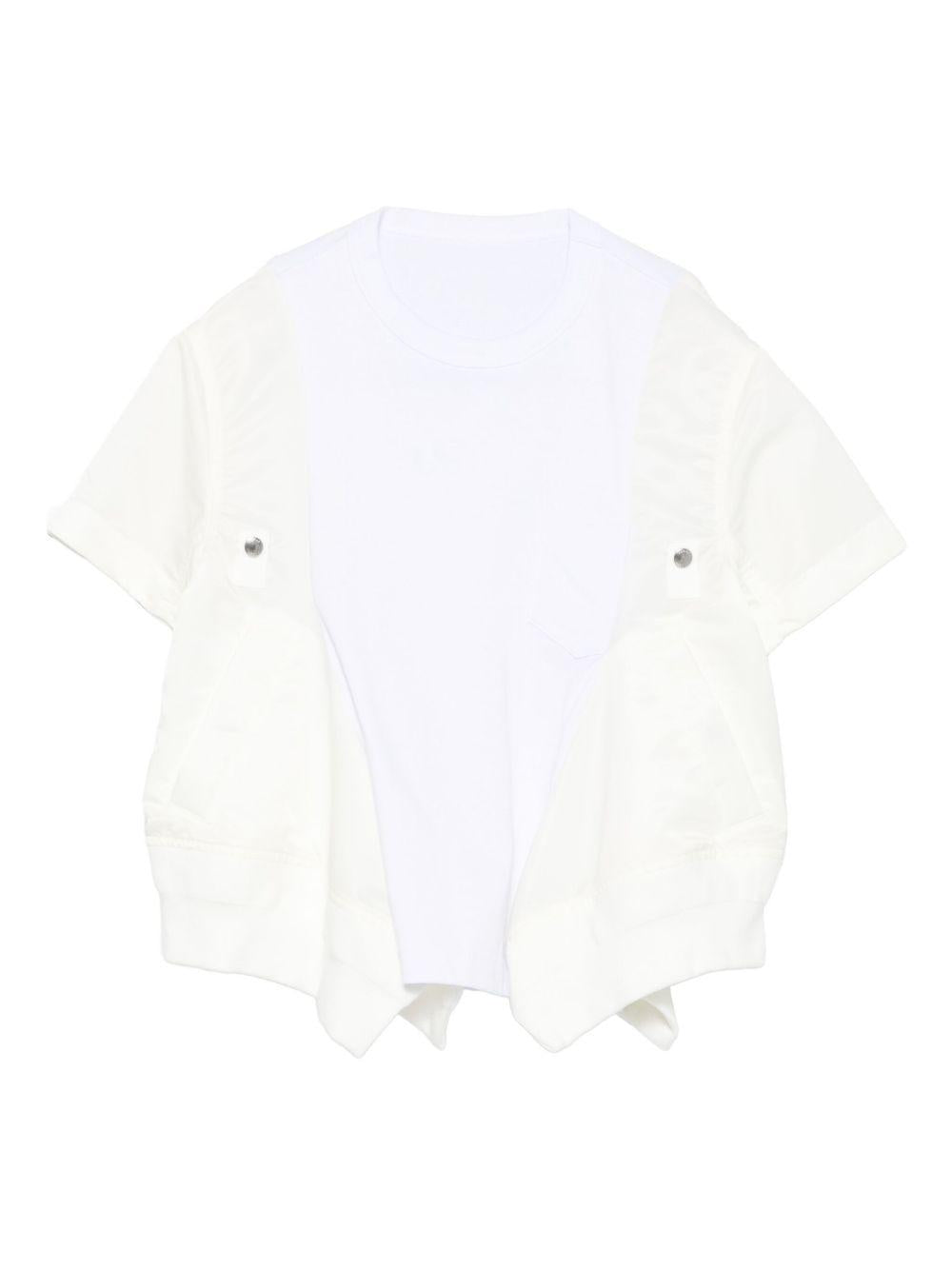 Nylon And Cotton Twill t-shirt 2507998 101 WHITE SACAI