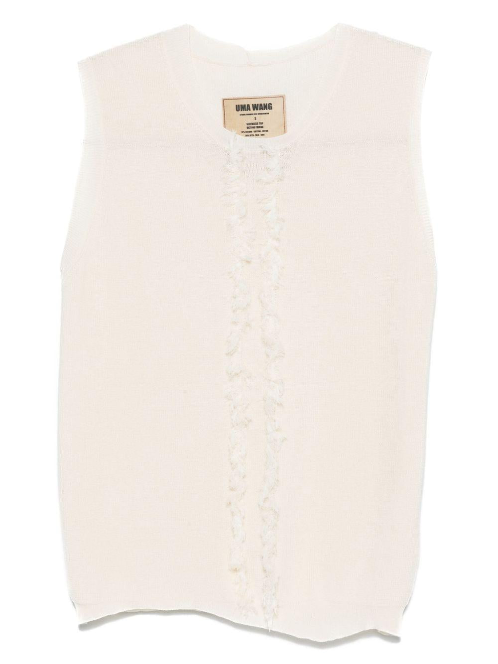 Top smanicato UK7140 UW101 OFF WHITE UMA WANG