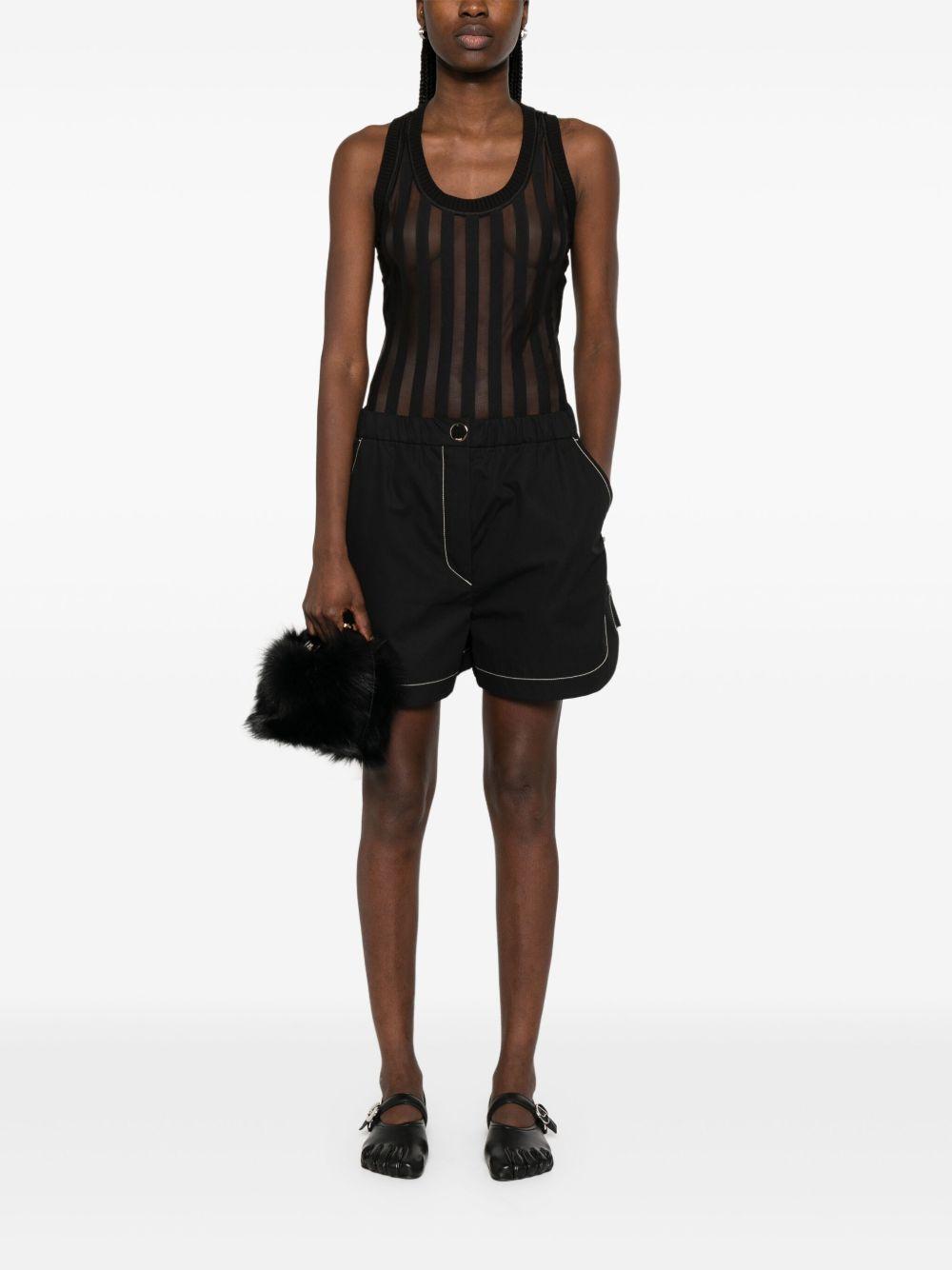 Edam sheer striped bodysuit EDAMMM13225 004 NERO SPORTMAX