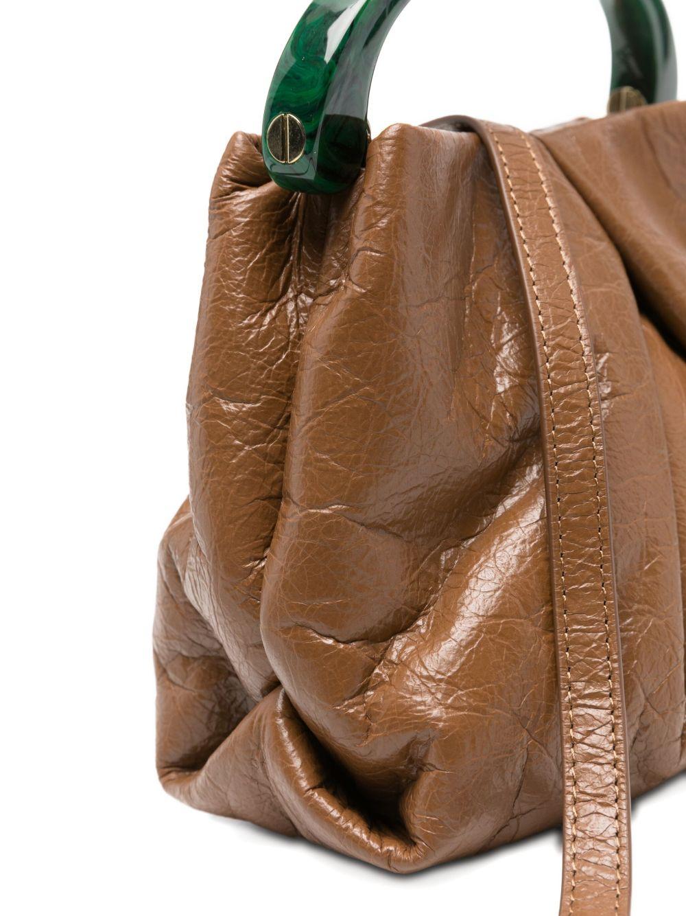 Small Pleated Leather Bag BW252CRISP709150 712 TAN DRIES VAN NOTEN