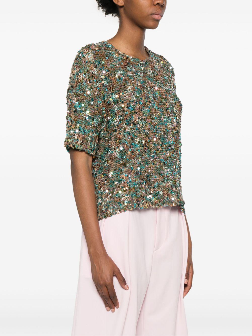 T-shirt con paillettes B46021 24 LAGUNA ROBERTO COLLINA