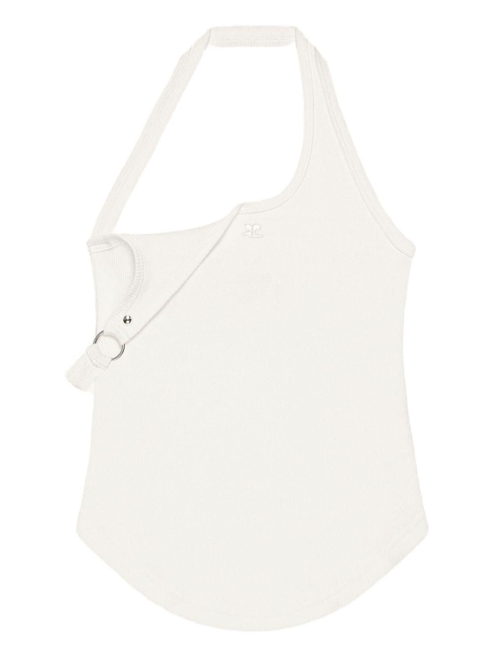 Asymmetrical Buckle Tank Top 325JDE143JS0194 0001 HERITAGE WHITE COURREGES