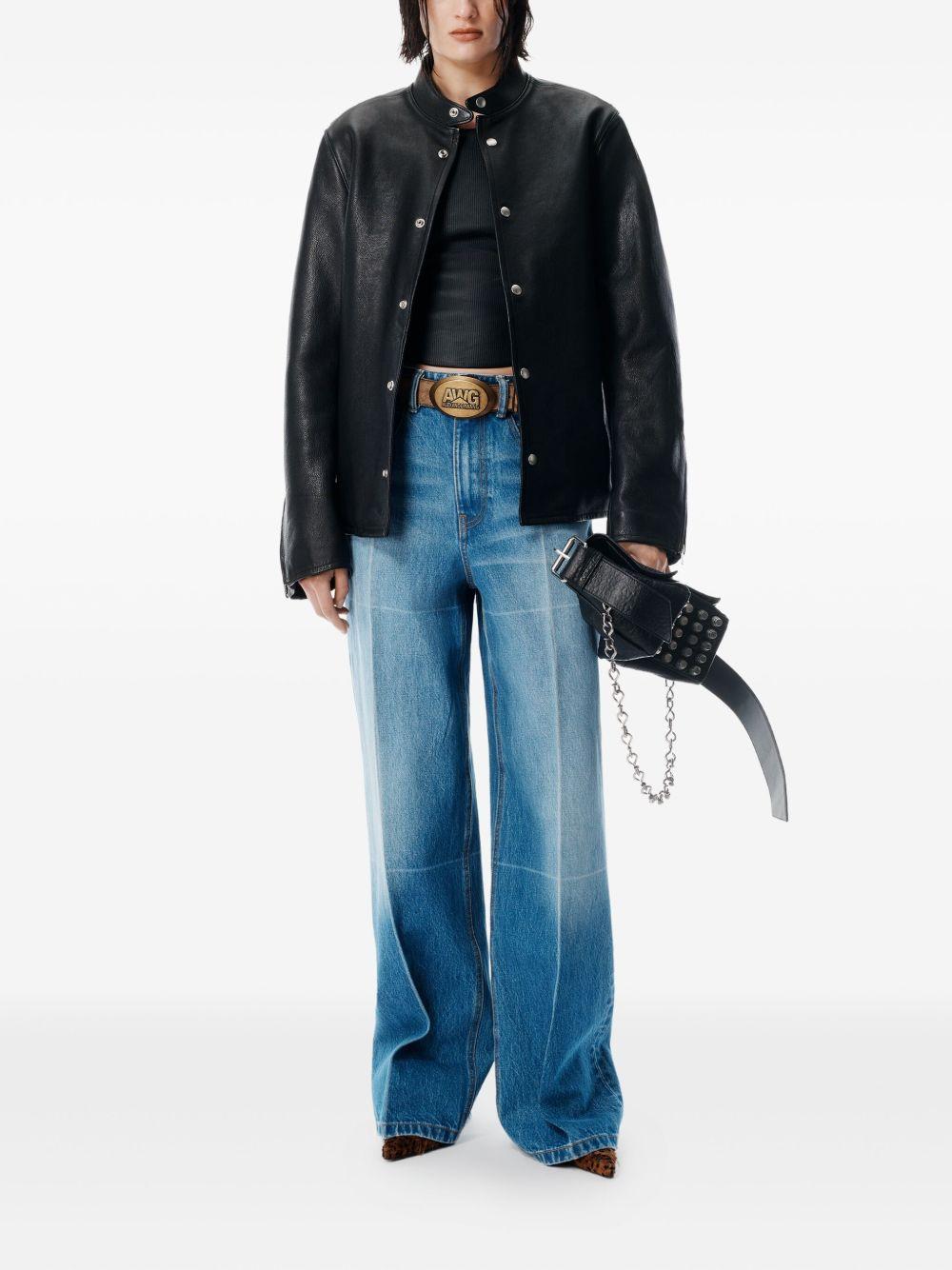 Foldline Wide Straight-Leg Jean 4DC4254848 400C VINTAGE MARBLED BLUE ALEXANDER WANG