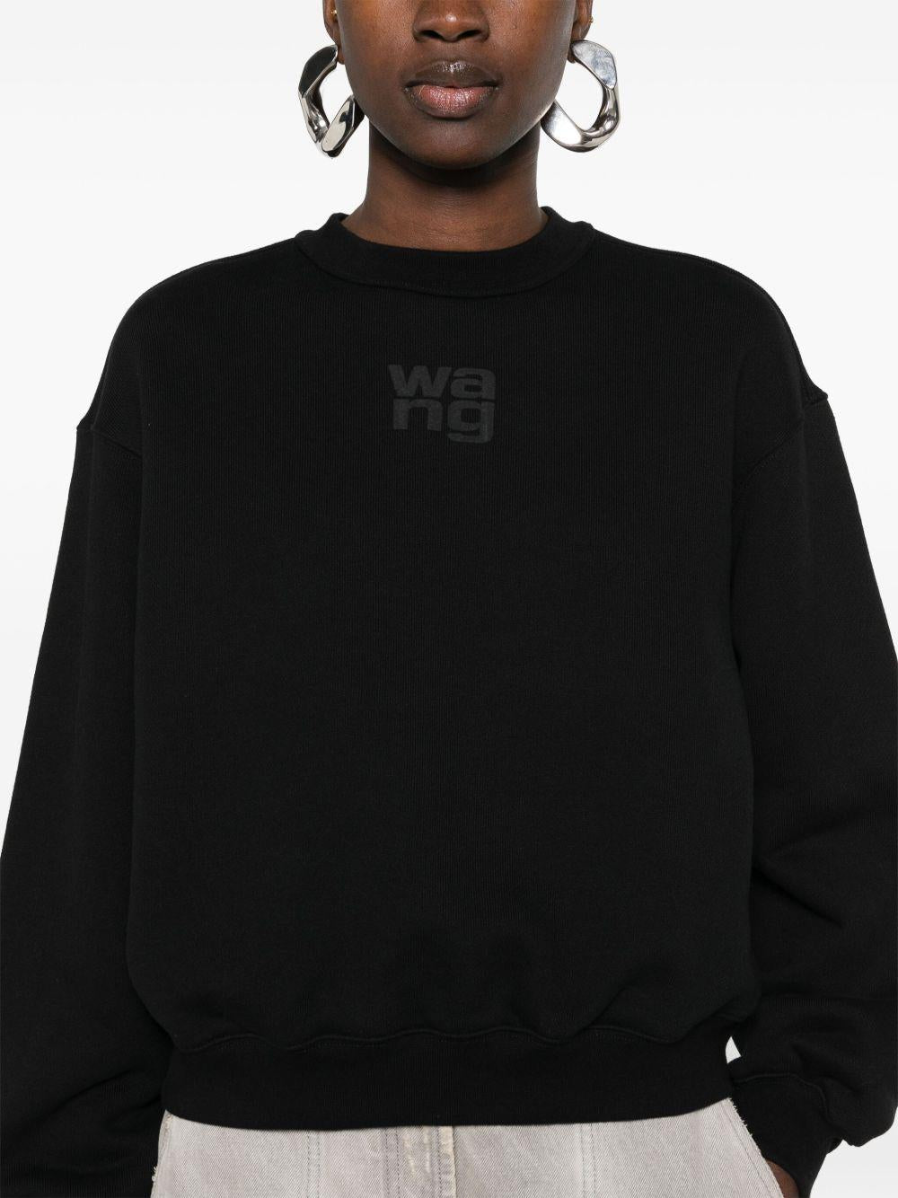 Logo Hoodie<BR/> 4CC3241508 001 BLACK ALEXANDER WANG