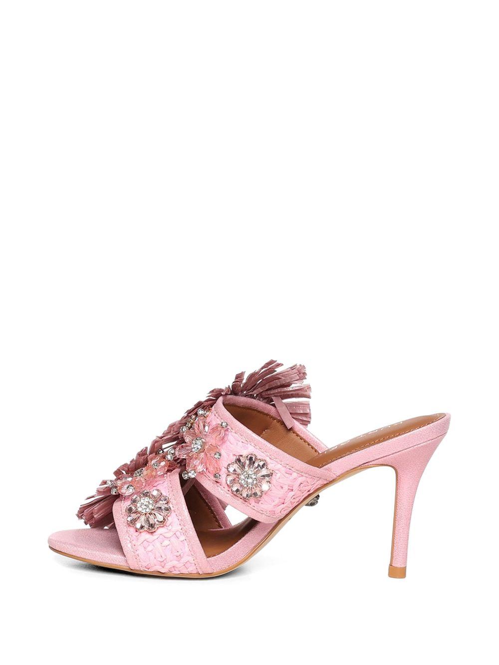 KURT GEIGER LONDON - Raffia Buckle Sandal 5595798999 PINK KURT GEIGER LONDON