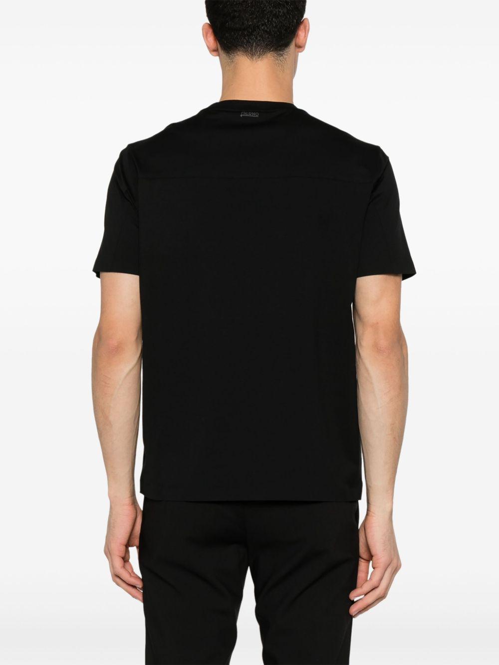 T-shirt in superfine cotton stretch JG000237U52003 9300 Nero HERNO