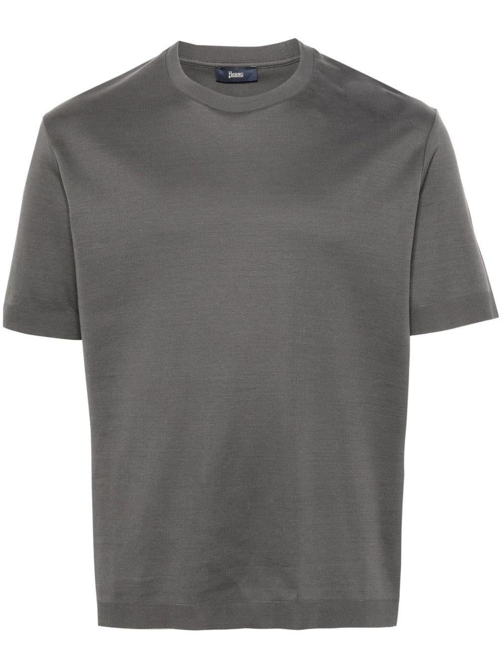 T-shirt in jersey knit effect JG000206U52059 9460 Grigio HERNO