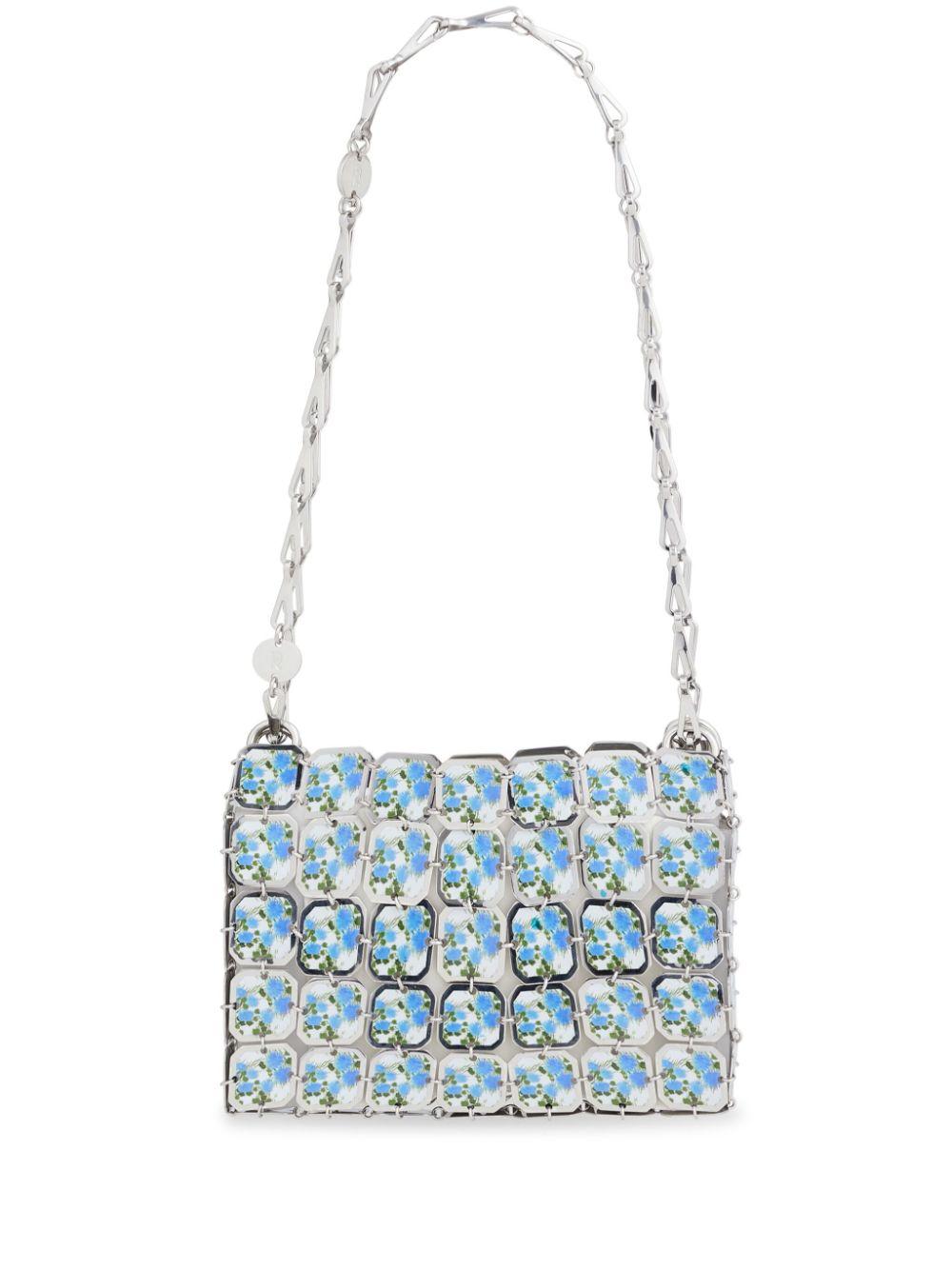 25PSS0494MET718 V473 FLOWERS SILVER RABANNE