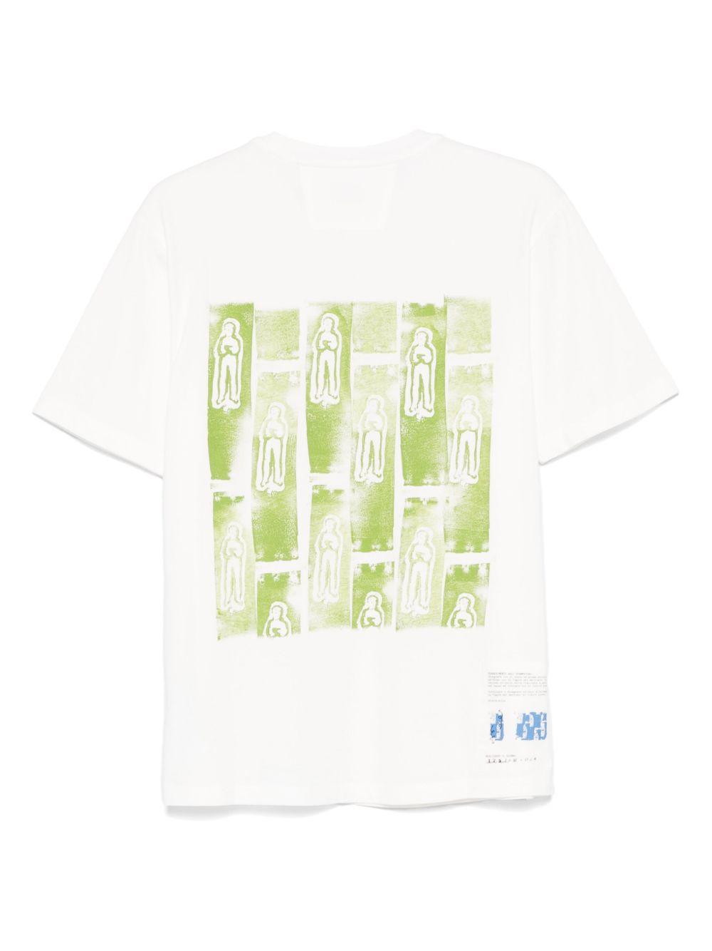 24/1 Jersey Front and Back Logo T-Shirt<BR/> 18CMTS310A005431G 103 GAUZE WHITE CP COMPANY